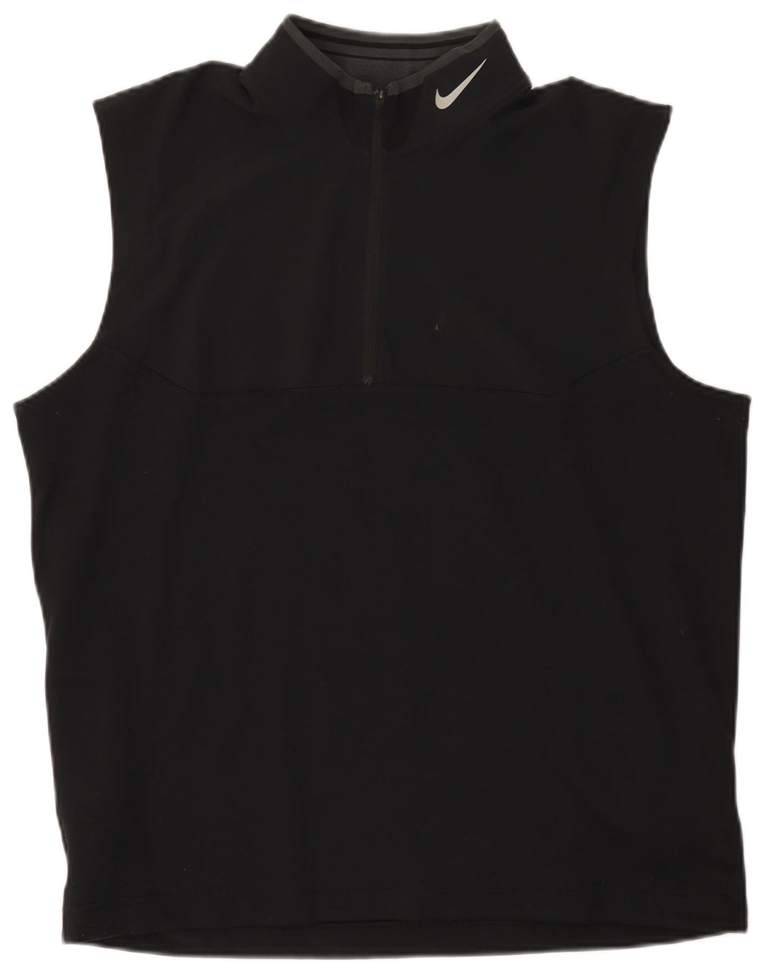 Veliki crni poliesterski prsluk Nike Dri Fit s izrezom i patentnim zatvaračem