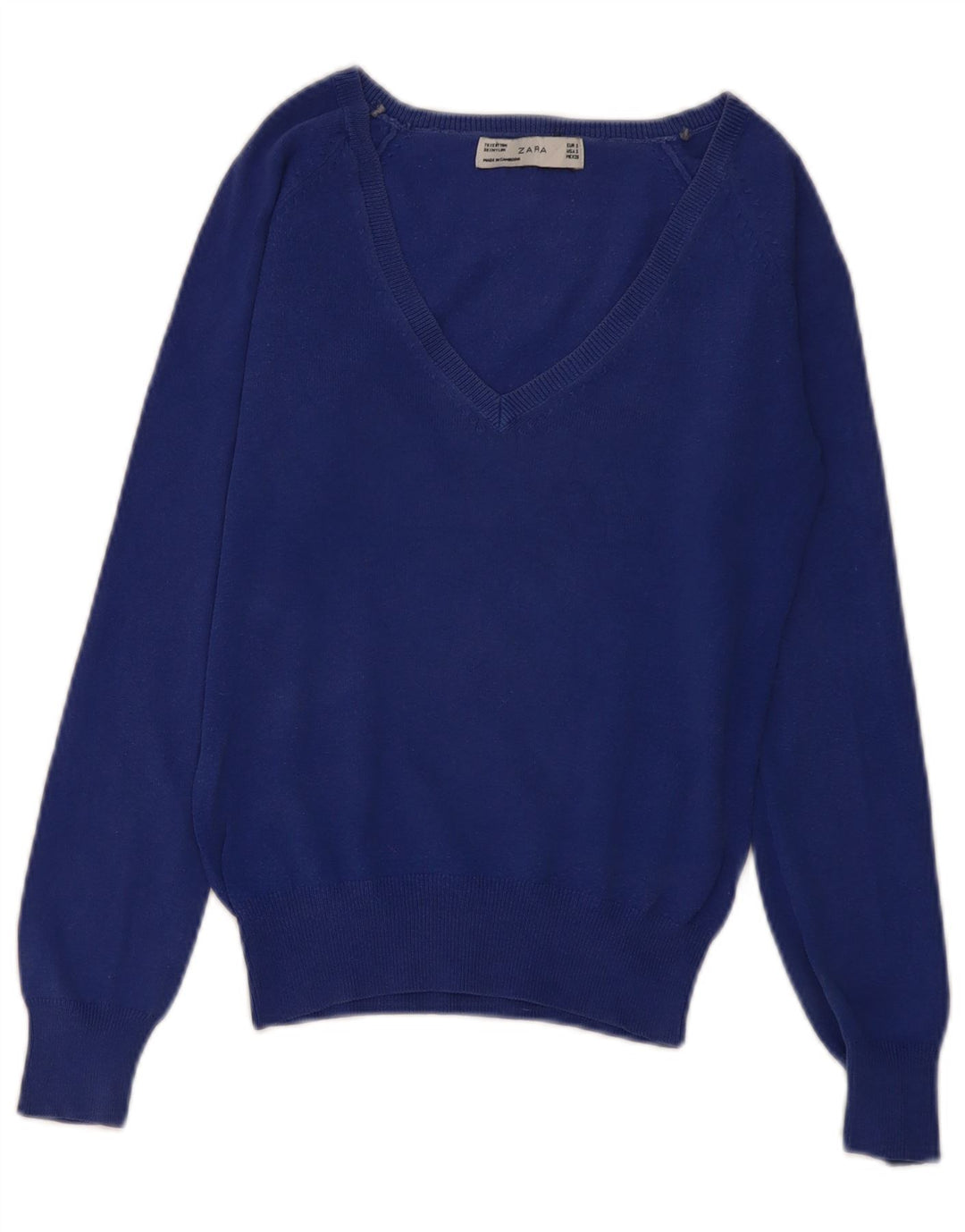 Zara ženski džemper s V-izrezom UK 10 Small Blue