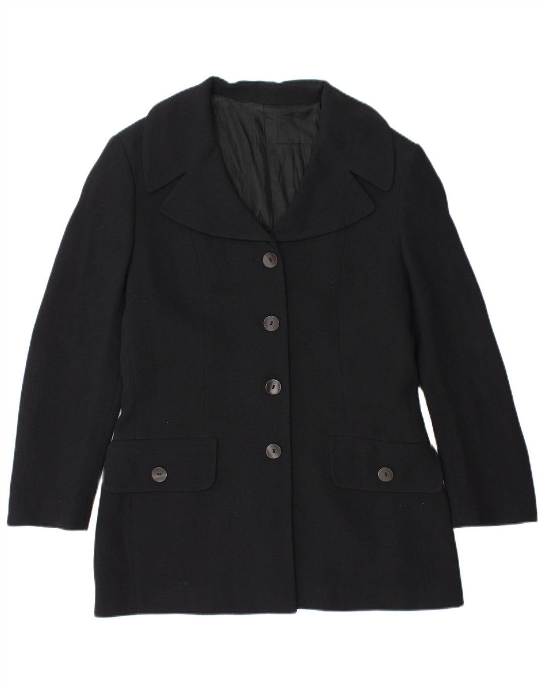 Vintage ženski sako s 4 gumba IT 48 XL tamnoplava vuna