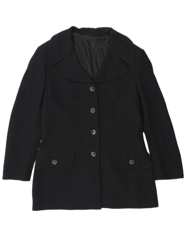 Vintage ženski sako s 4 gumba IT 48 XL tamnoplava vuna