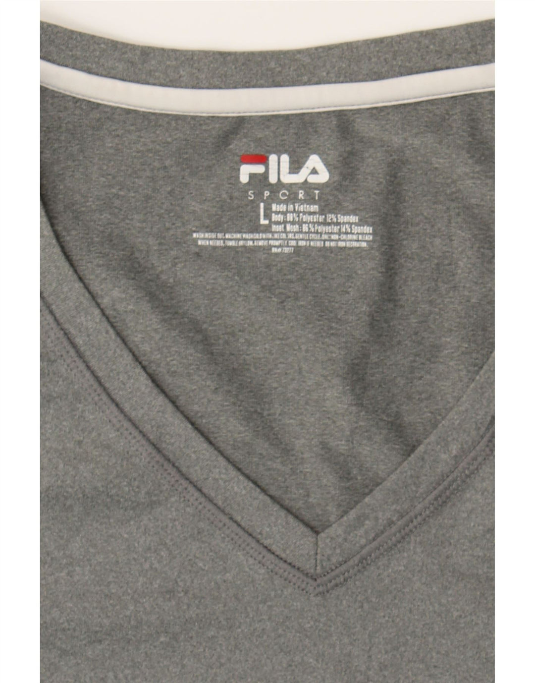 FILA Womens Top Long Sleeve UK 16 Large Grey Colourblock Polyester Vintage Fila and Second-Hand Fila from Messina Hembry 