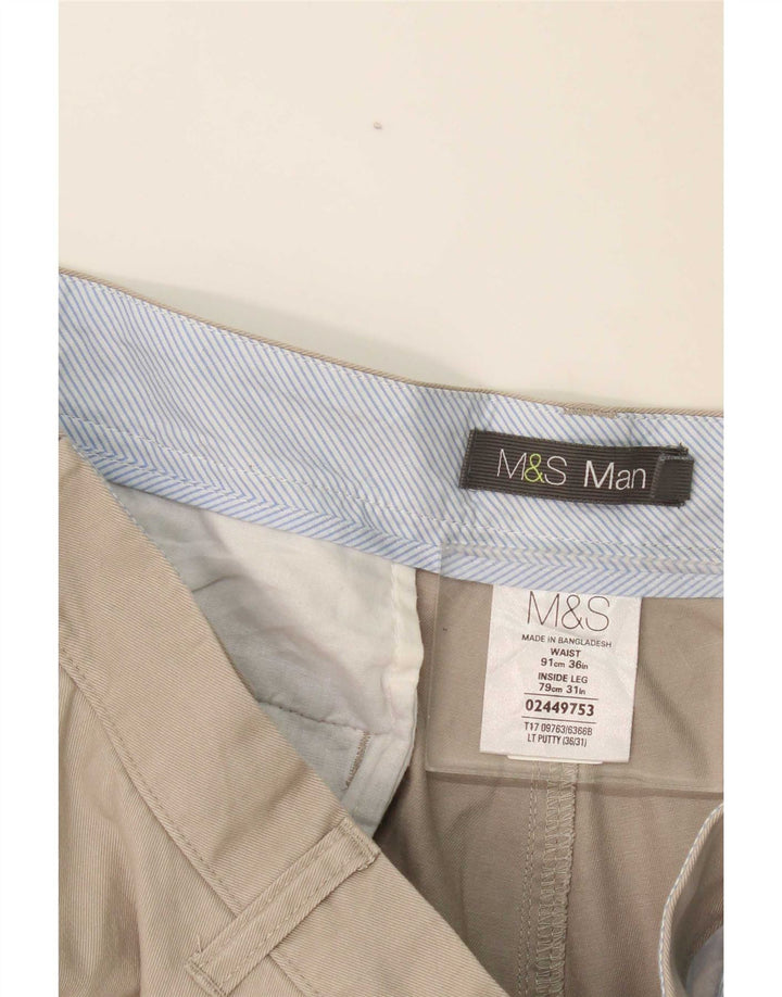 Marks & Spencer muške ravne chino hlače W36 L31 sivi poliester