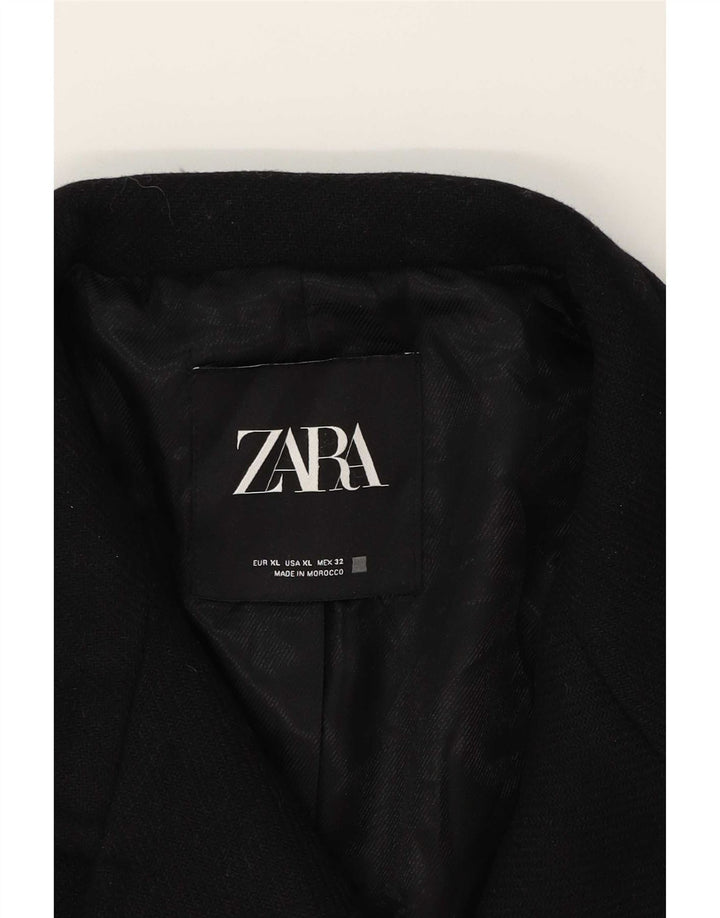 Zara ženski kaput s dvorednim kopčanjem UK 18 XL crni