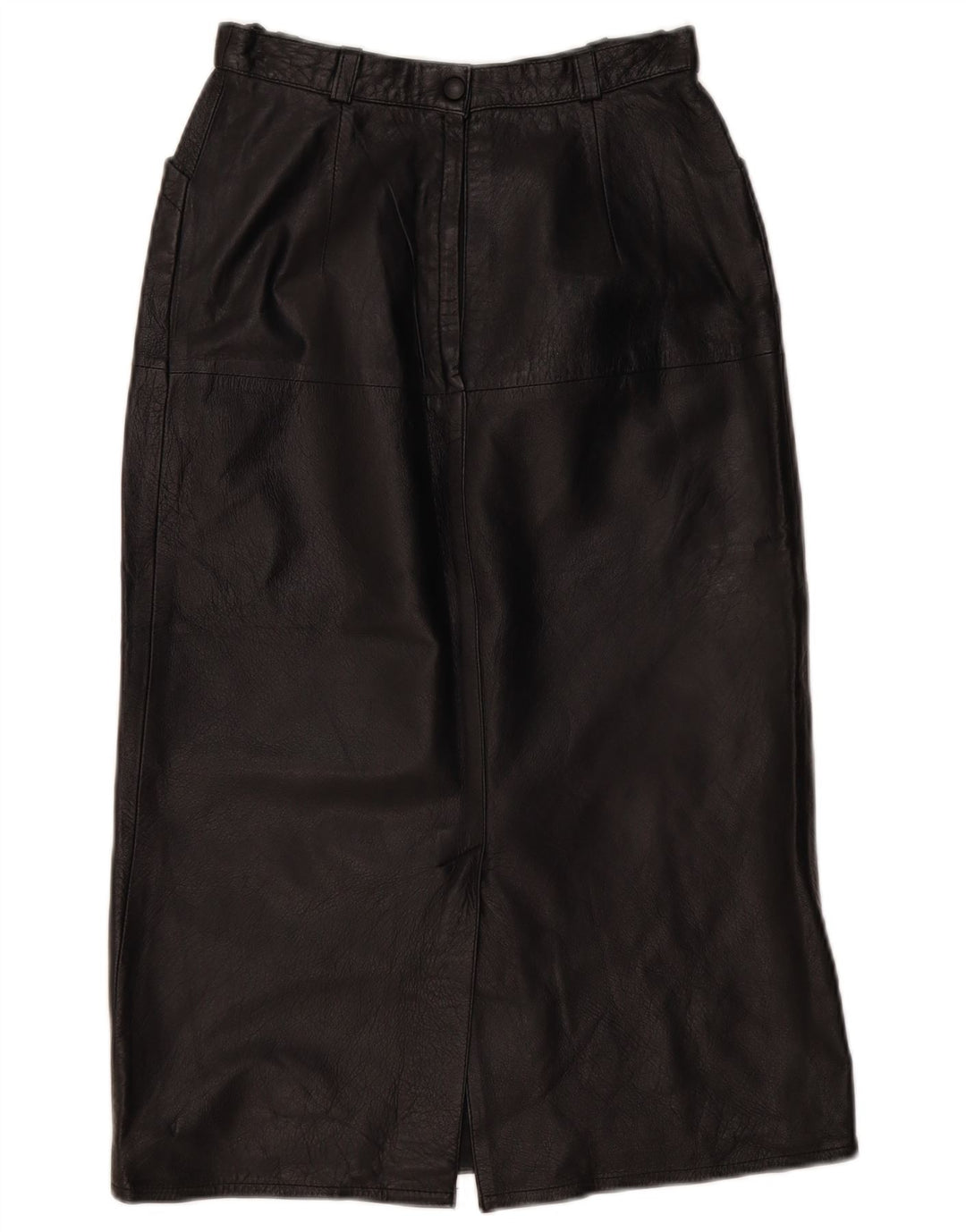 VINTAGE ženska kožna suknja EU 36 mala W26 crna koža