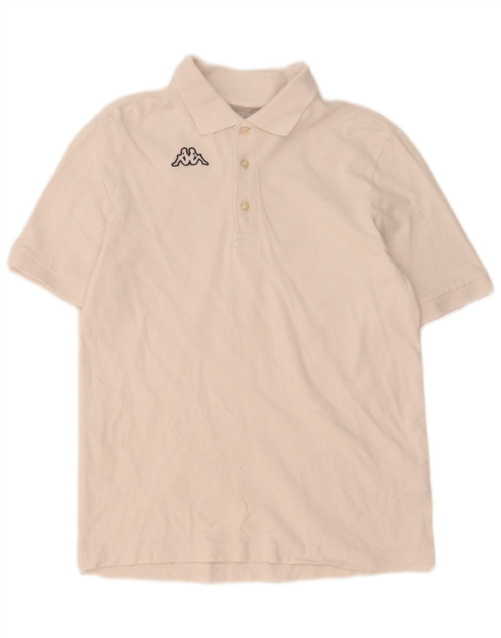 KAPPA Mens Polo Shirt Medium Off White Cotton