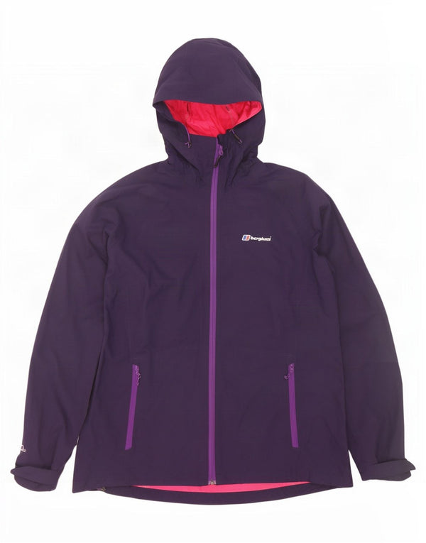 Berghaus ženska kišna jakna s kapuljačom UK 16 veliki ljubičasti poliamid