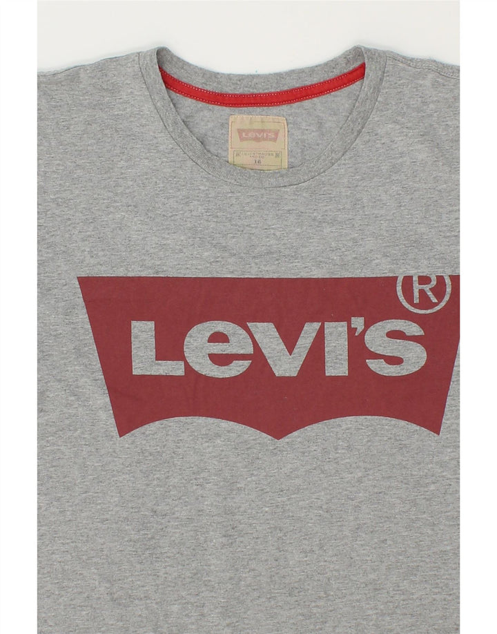 LEVI'S Boys Graphic T-Shirt Top 15-16 Years Grey Vintage Levi's and Second-Hand Levi's from Messina Hembry 