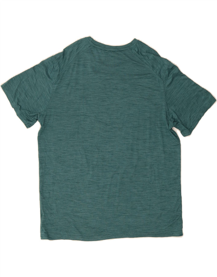 EDDIE BAUER Mens T-Shirt Top Large Green Flecked Polyester Vintage Eddie Bauer and Second-Hand Eddie Bauer from Messina Hembry 