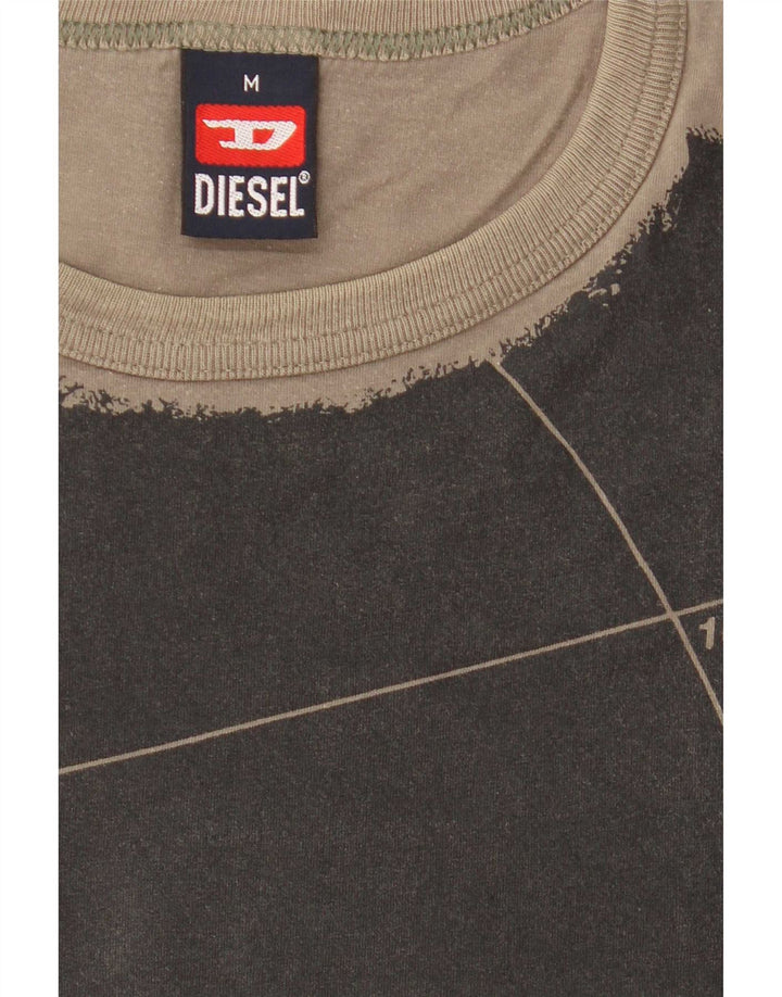 Diesel Muška majica kratkih rukava s grafičkim motivima, srednji kaki pamuk