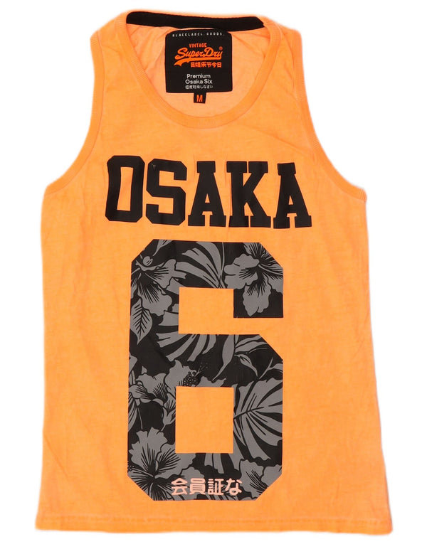 Superdry ženski Osaka Graphic Vest Top UK 14 srednje narančasti cvjetni pamuk