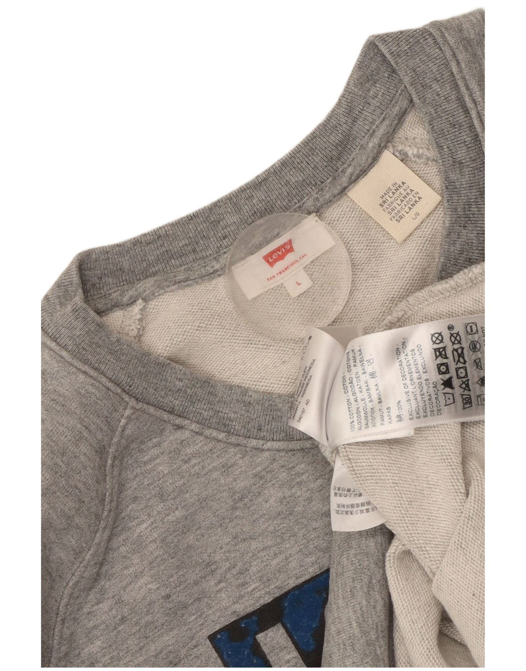 LEVI'S Ženska kratkotrajna majica s motivima UK 16 Large Grey Flected