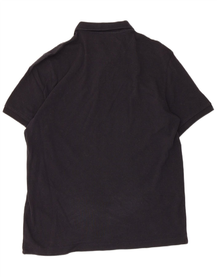 MASSIMO DUTTI Mens Polo Shirt Large Navy Blue Cotton