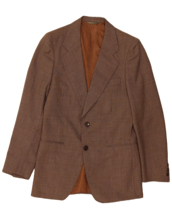 Vintage Mens 2 Button Blazer Jacket IT 48 Medium Brown Polyester