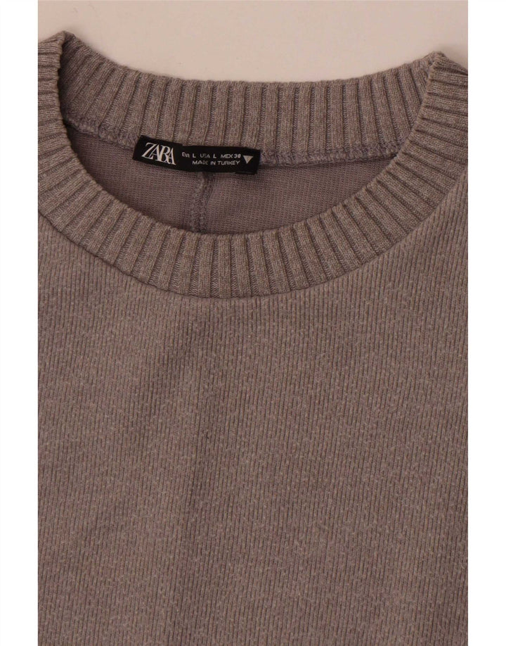Zara ženski pulover s okruglim izrezom UK 14 Large Grey