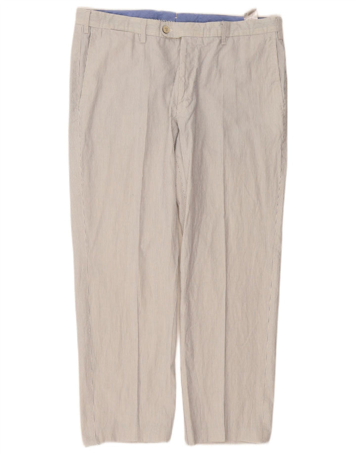 MASSIMO DUTTI Muške hlače ravnog odijela EU 46 XL W36 L27 Bijele pruge