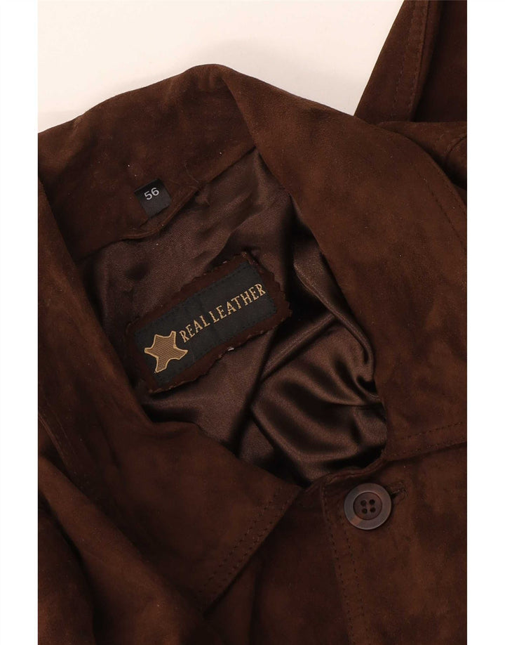 Vintage muška bomber jakna od brušene kože IT 56 2XL smeđa koža