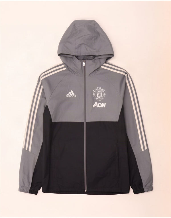 Adidas Mens Manchester United Graphic Tracksuit Top Jacket Small Grey
