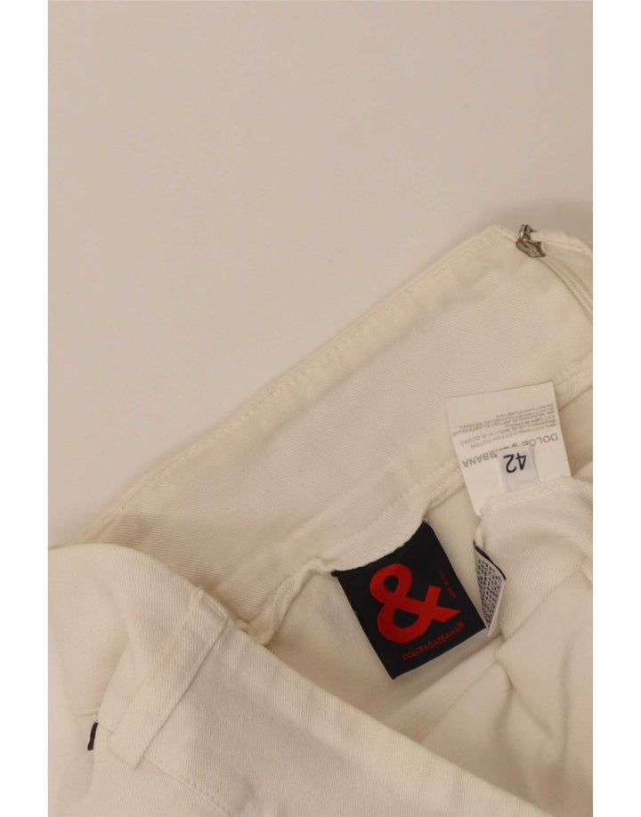 Dolce & Gabbana ženska ravna suknja IT 42 srednje W30 bijeli pamuk