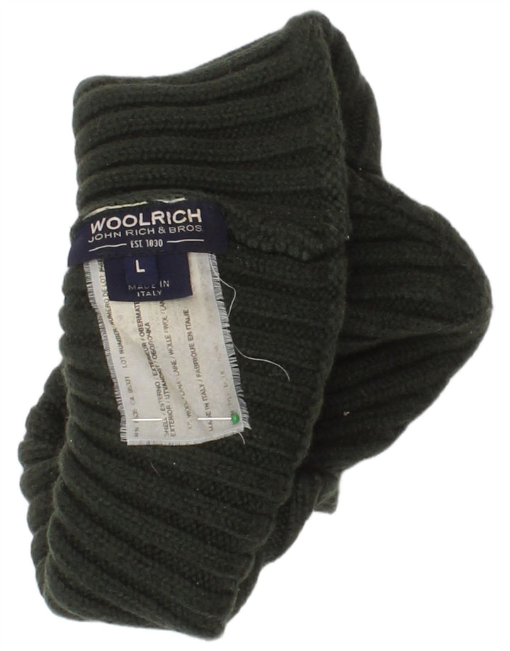 Woolrich ženska pletena kapica velika zelena vunena kapa