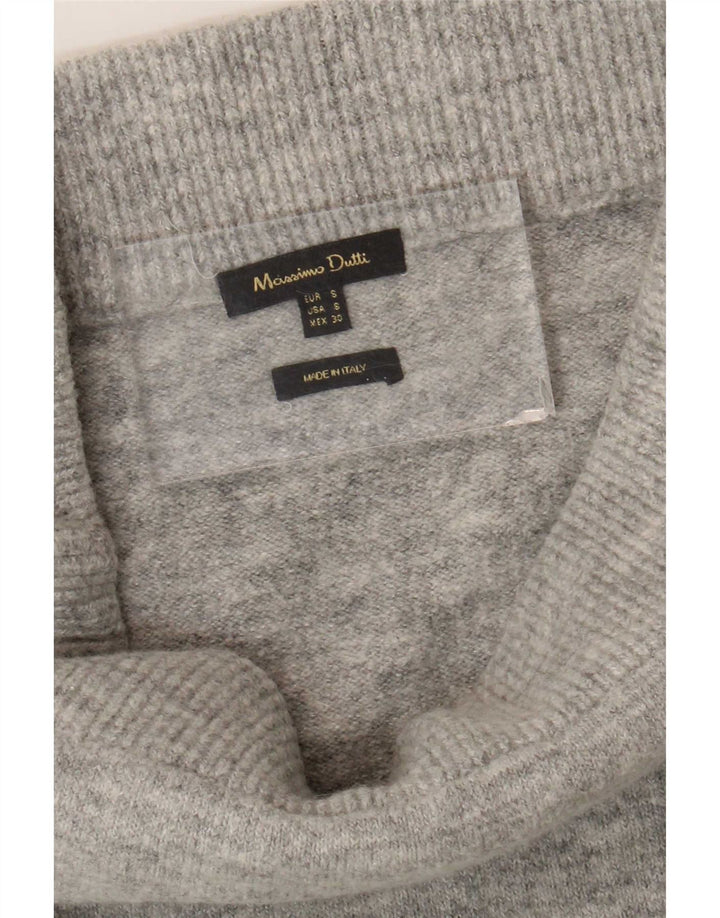 Massimo Dutti ženska pletena pencil suknja mala W27 siva boja