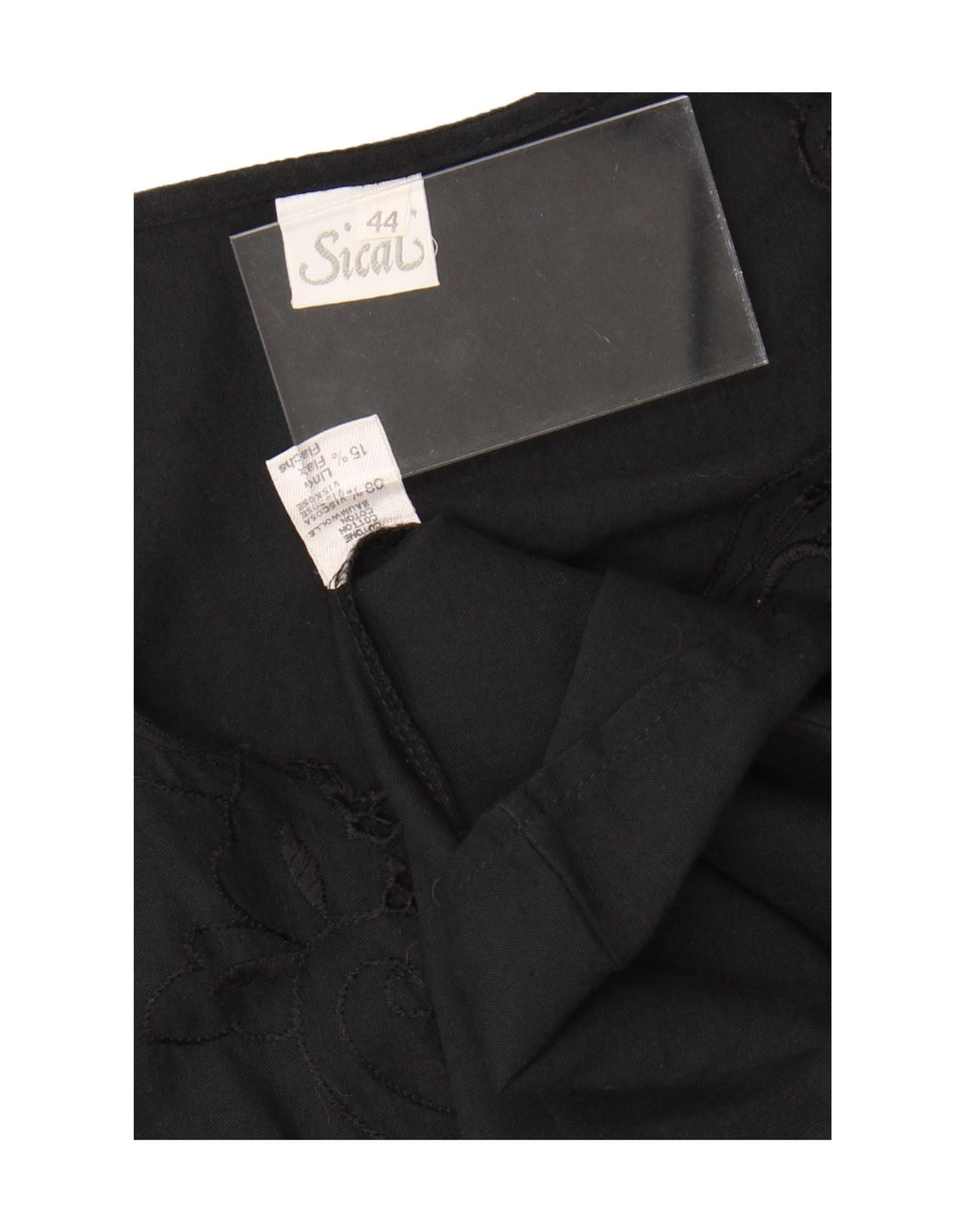 VINTAGE gornji dio ženske bluze IT 44 Srednje crni cvjetni pamuk