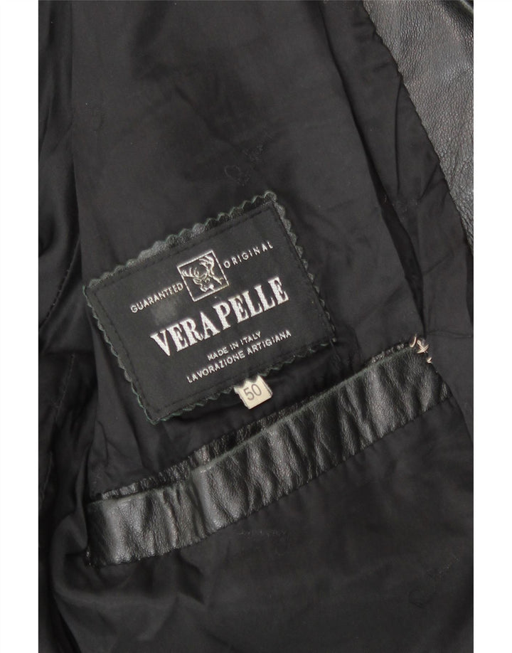 Vintage muška kožna jakna IT 50 velika siva koža
