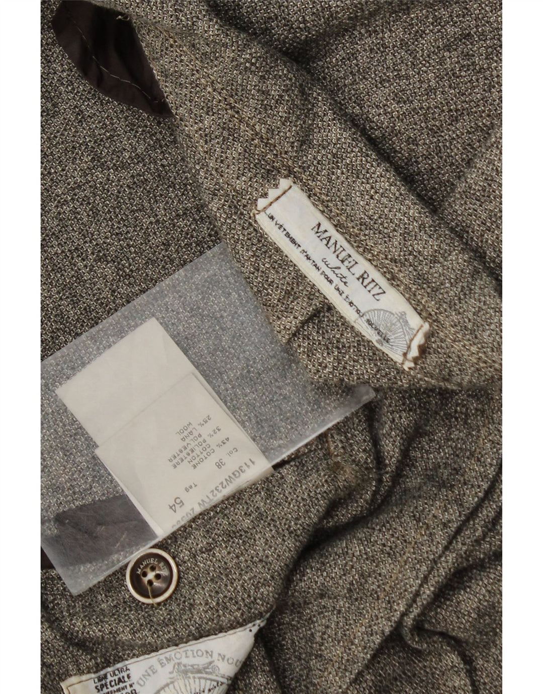 Manuel Ritz muška jakna sa 2 gumba IT 54 2XL sivi flekasti pamuk