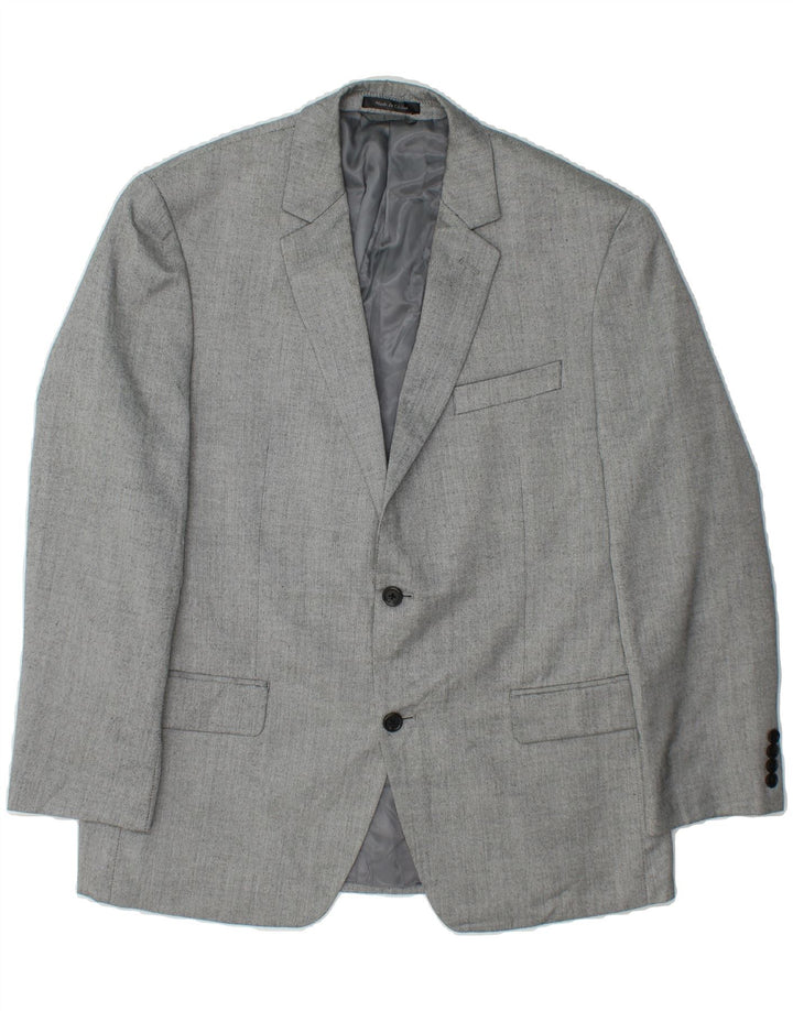 IZOD Mens 2 Button Blazer Jacket UK 42 XL Grey Polyester Vintage Izod and Second-Hand Izod from Messina Hembry 