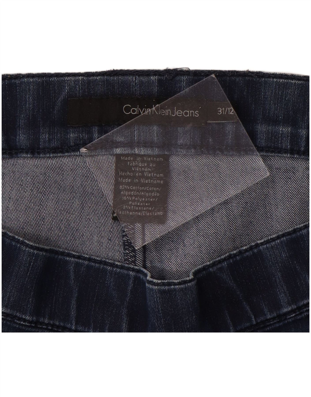 CALVIN KLEIN Ženske uske traperice US 12 Large W31 L28 Plavi pamuk