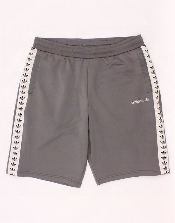 Adidas Boys Graphic Sport Shorts 13-14 Years Grey Colourblock Polyester
