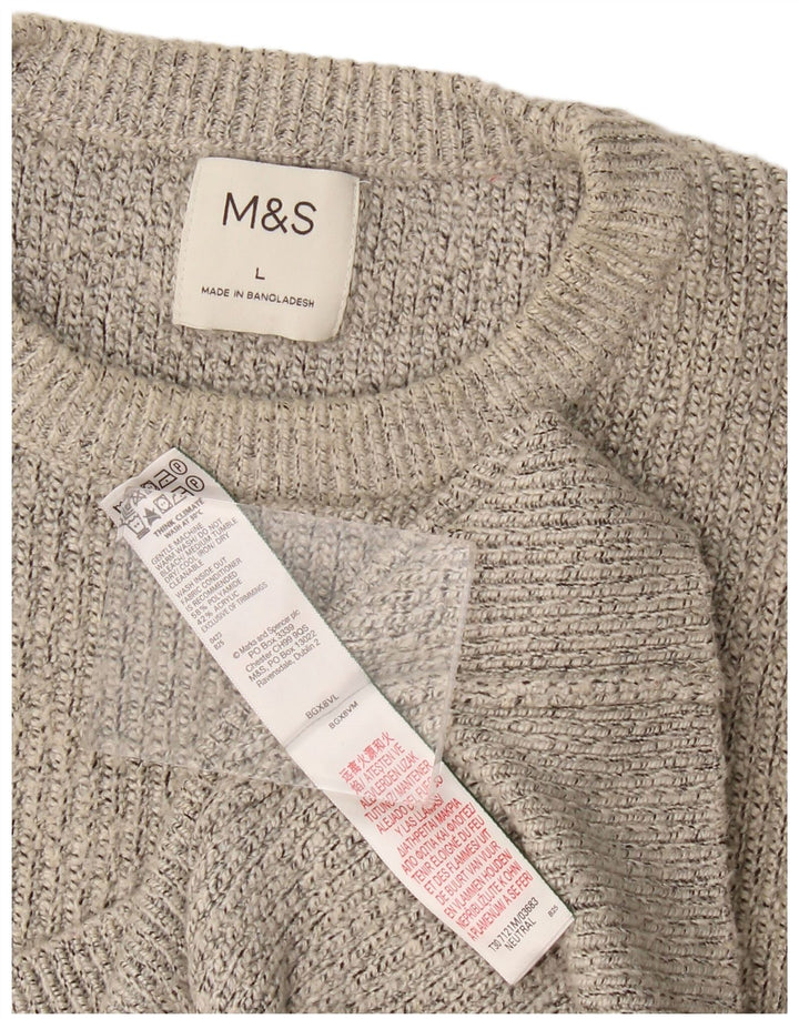 Marks & Spencer muški džemper s okruglim izrezom, veliki sivi poliamid