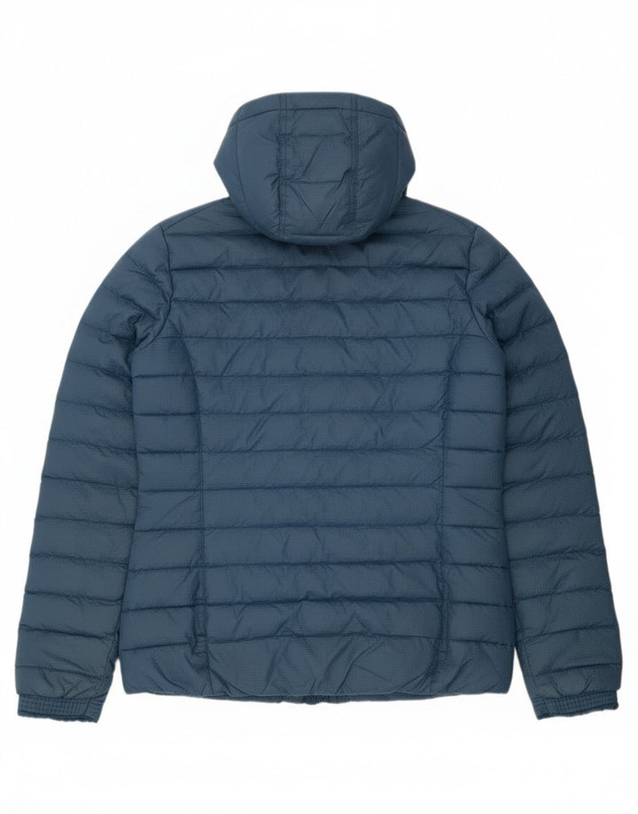 Adidas ženska podstavljena jakna s kapuljačom UK 14 srednje plavi najlon