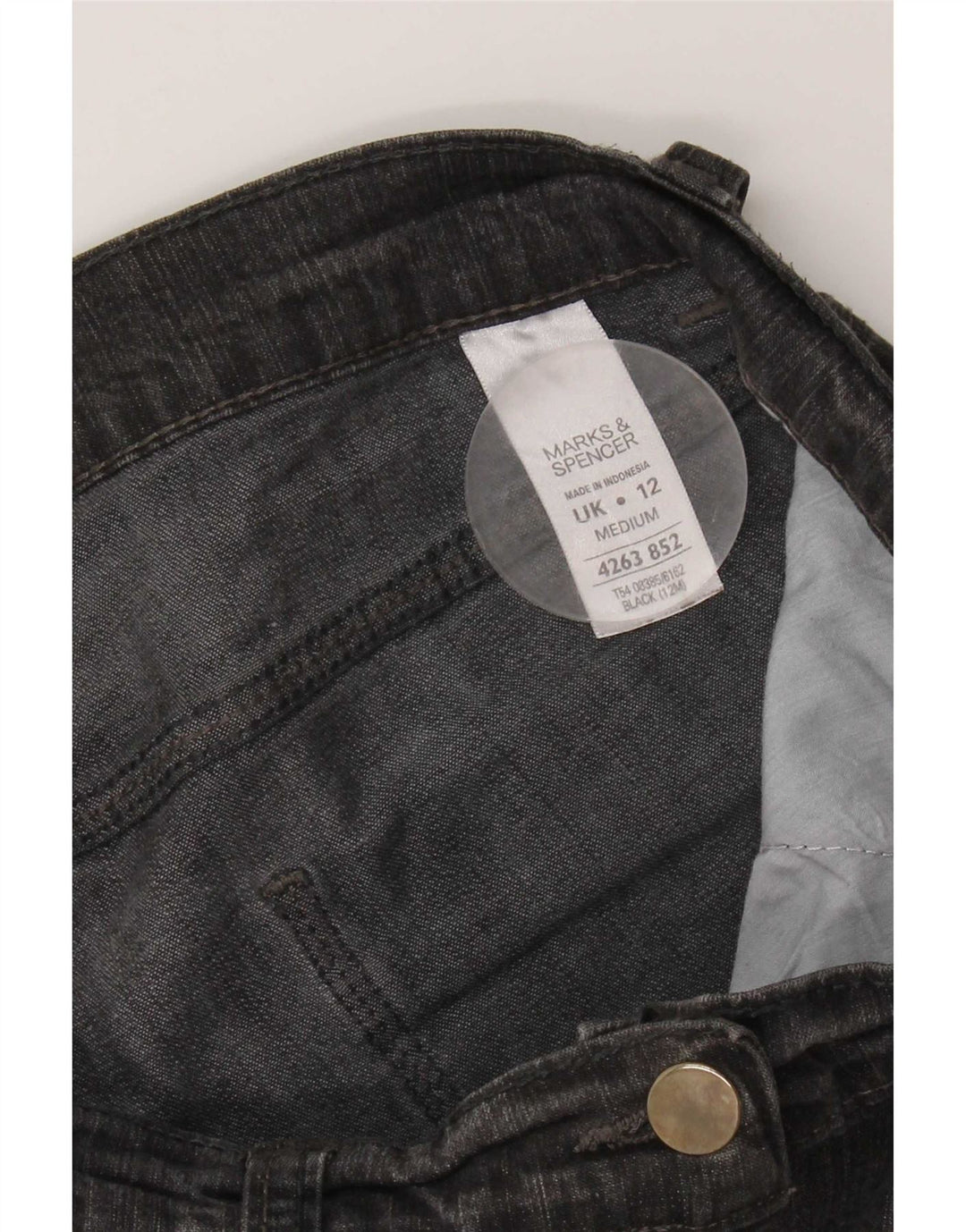 Marks & Spencer Ženske traperice Bootcut UK 12 srednje W30 L29 crni pamuk