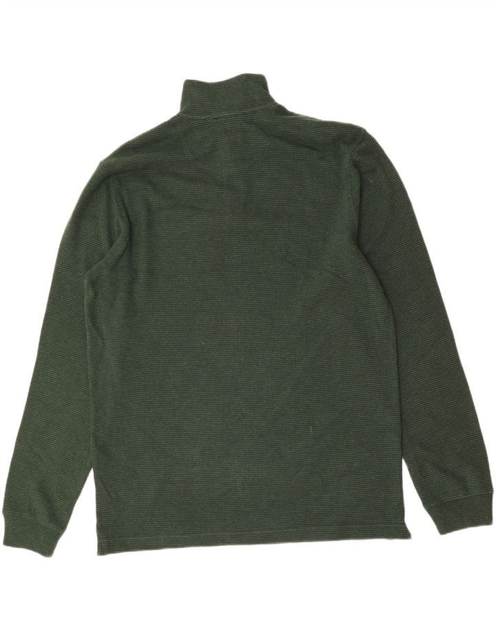 CHAPS Mens Zip Neck Sweatshirt Jumper Medium Green Cotton Vintage Chaps and Second-Hand Chaps from Messina Hembry 