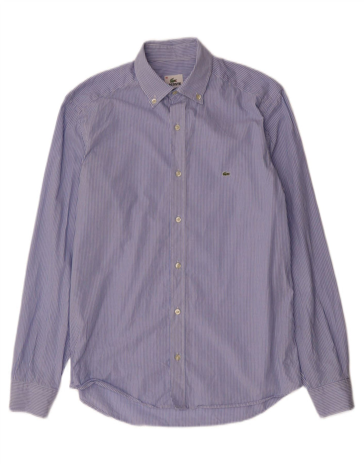 LACOSTE Mens Shirt Size 40 Medium Blue Pinstripe Cotton