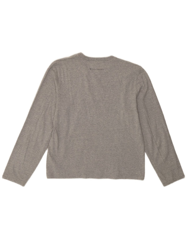 Calvin Klein Jeans Ženska majica dugih rukava s grafikama UK 14 Large Grey Cotton