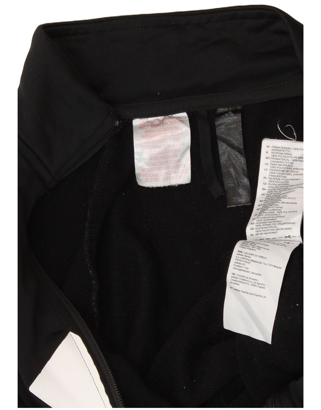 Gornja jakna trenirke ADIDAS za dječake od 14 do 15 godina u crnoj boji