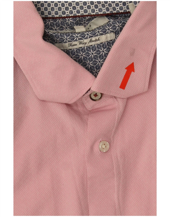 Ted Baker muška košulja veličine 16 1/2 veliki ružičasti geometrijski pamuk