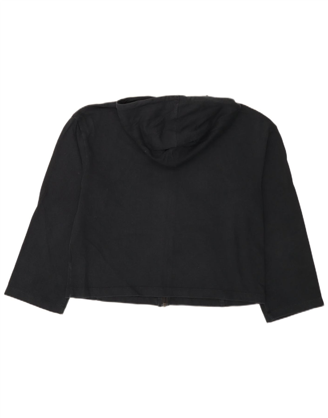 NIKE Ženski pulover s kapuljačom s patentnim zatvaračem UK 12 Srednje crni pamuk