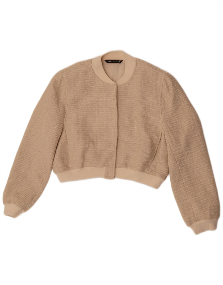 Zara ženska bomber jakna UK 16 Large Beige Cotton