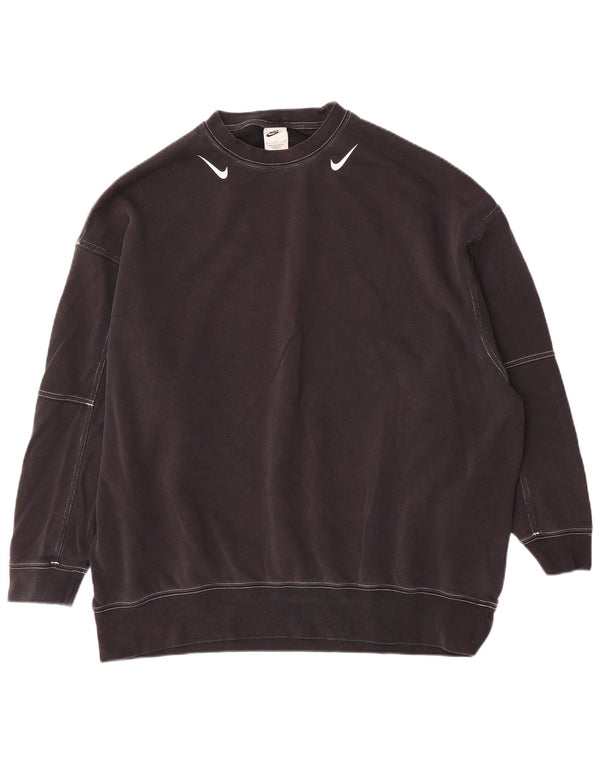 Mali crni pamučni džemper malenog kroja Nike Graphic Loose Sweatshirt