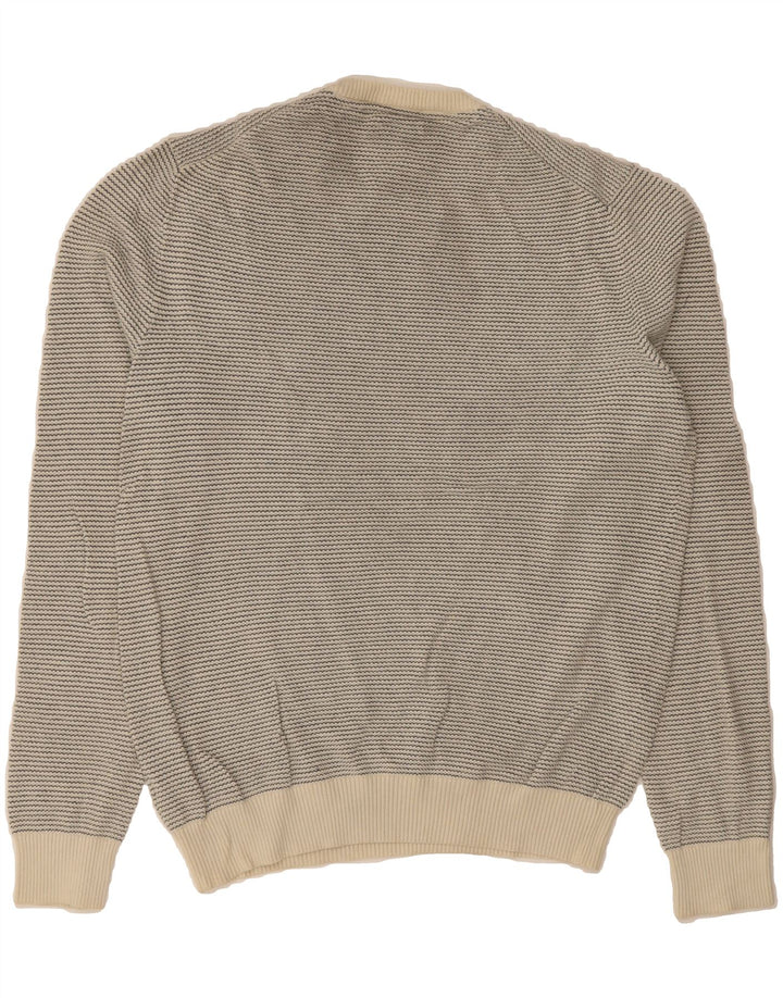 IZOD Mens Crew Neck Jumper Sweater Large Beige Cotton Vintage Izod and Second-Hand Izod from Messina Hembry 