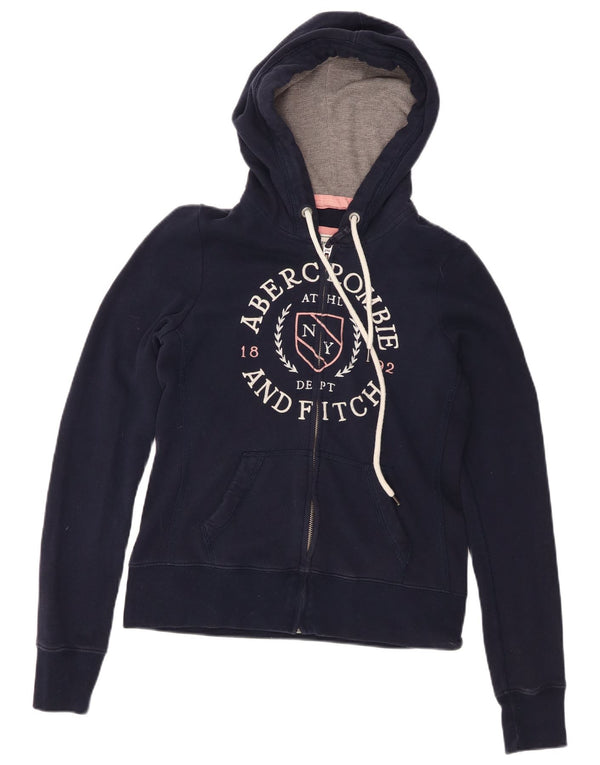 Abercrombie & Fitch ženski pulover s kapuljačom s patentnim zatvaračem UK 14 Srednje tamnoplava