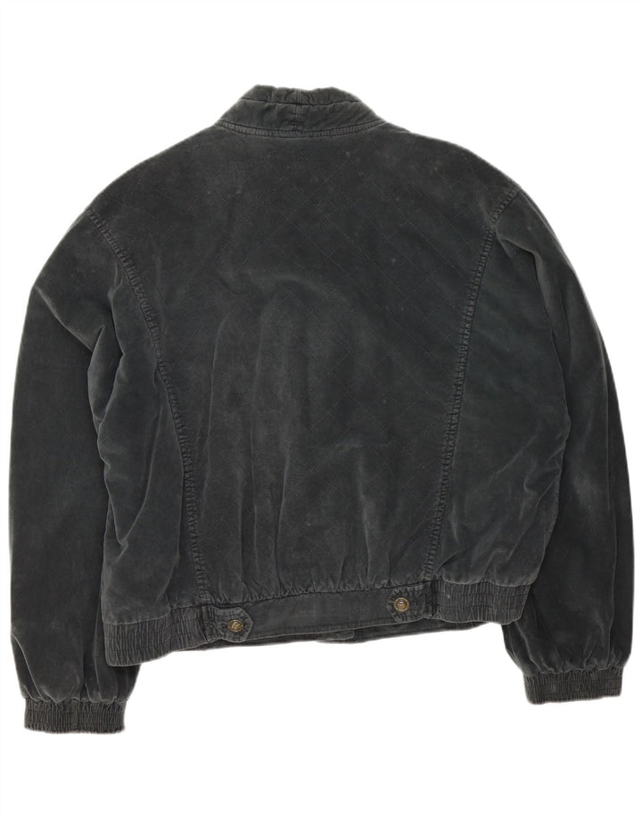 Vintage ženska prevelika bomber jakna UK 16 Veliki sivi pamuk