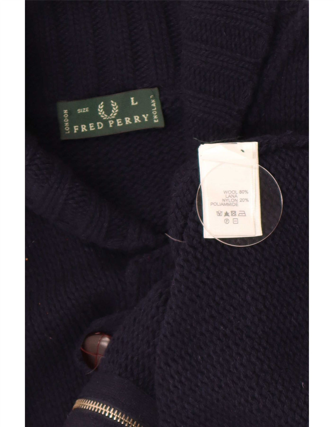 Fred Perry muški kardigan pulover veliki tamnoplavi vuneni
