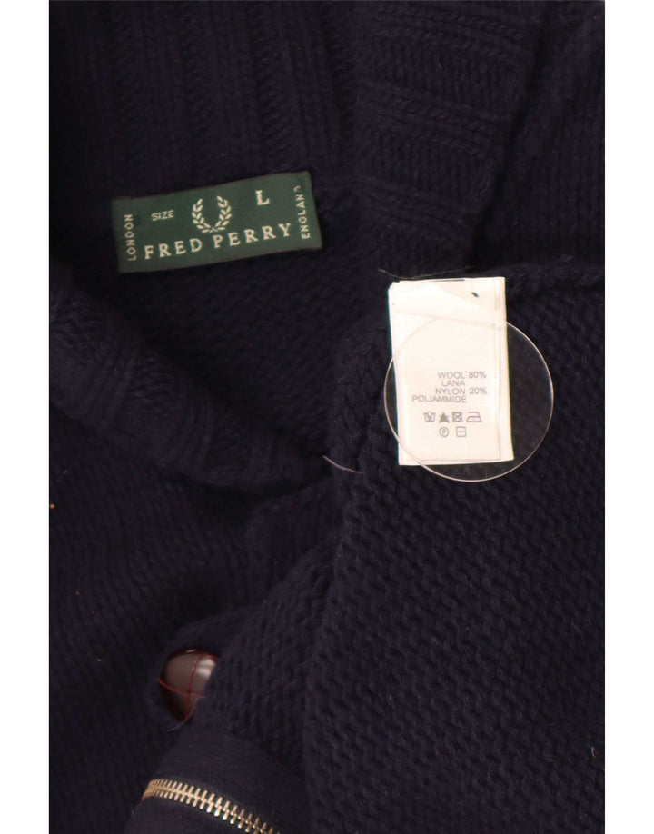 Fred Perry muški kardigan pulover veliki tamnoplavi vuneni