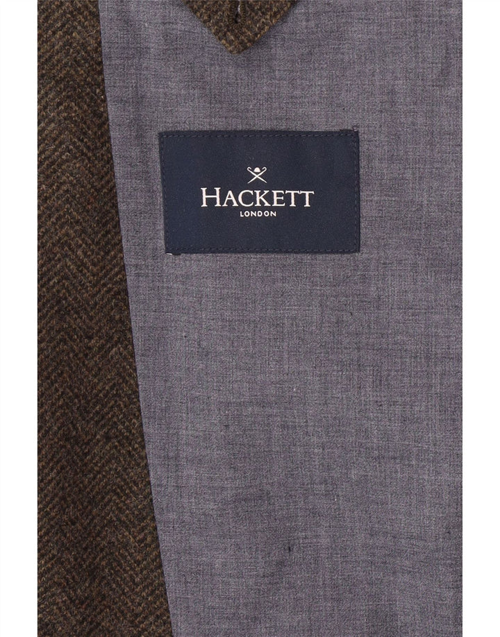 HACKETT Muška jakna sako s 3 gumba UK 44 XL Smeđa vuna riblja kost