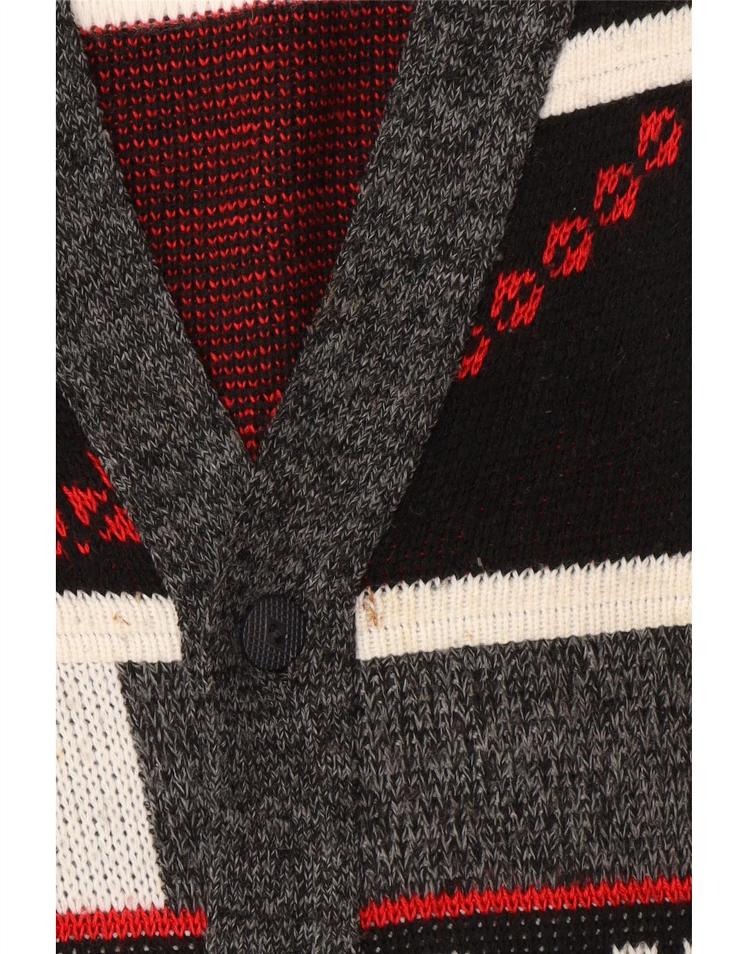 VINTAGE Mens Cardigan Sweater Large Grey Argyle/Diamond Acrylic Vintage Vintage and Second-Hand Vintage from Messina Hembry 