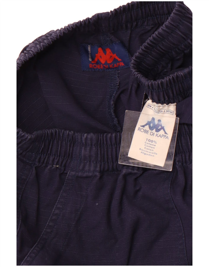 KAPPA Ženske Cargo kratke hlače visokog struka 2XL W32 tamnoplave karirane pamučne sportske