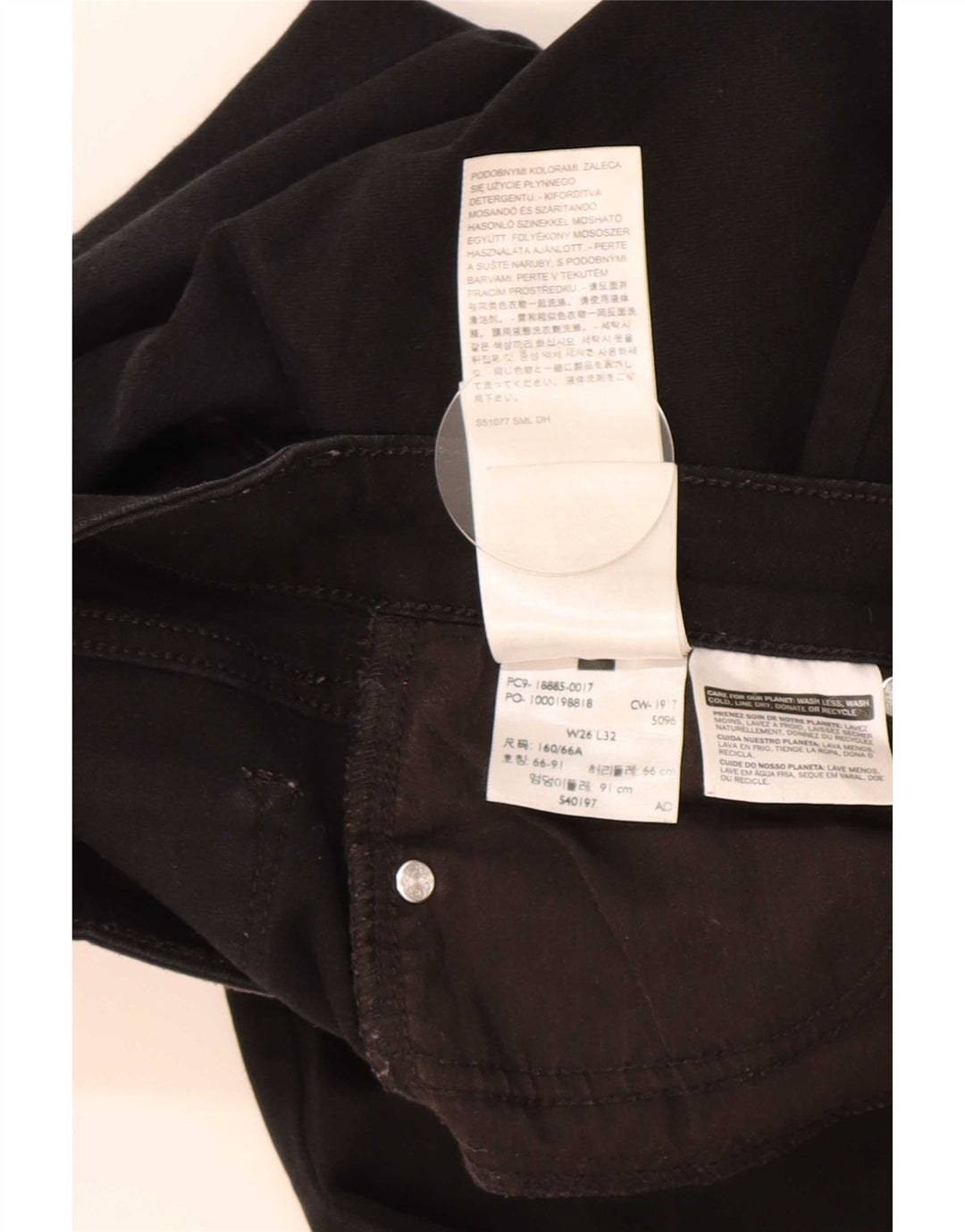 Levi's ženske 715 Bootcut traperice W26 L32 crni pamuk